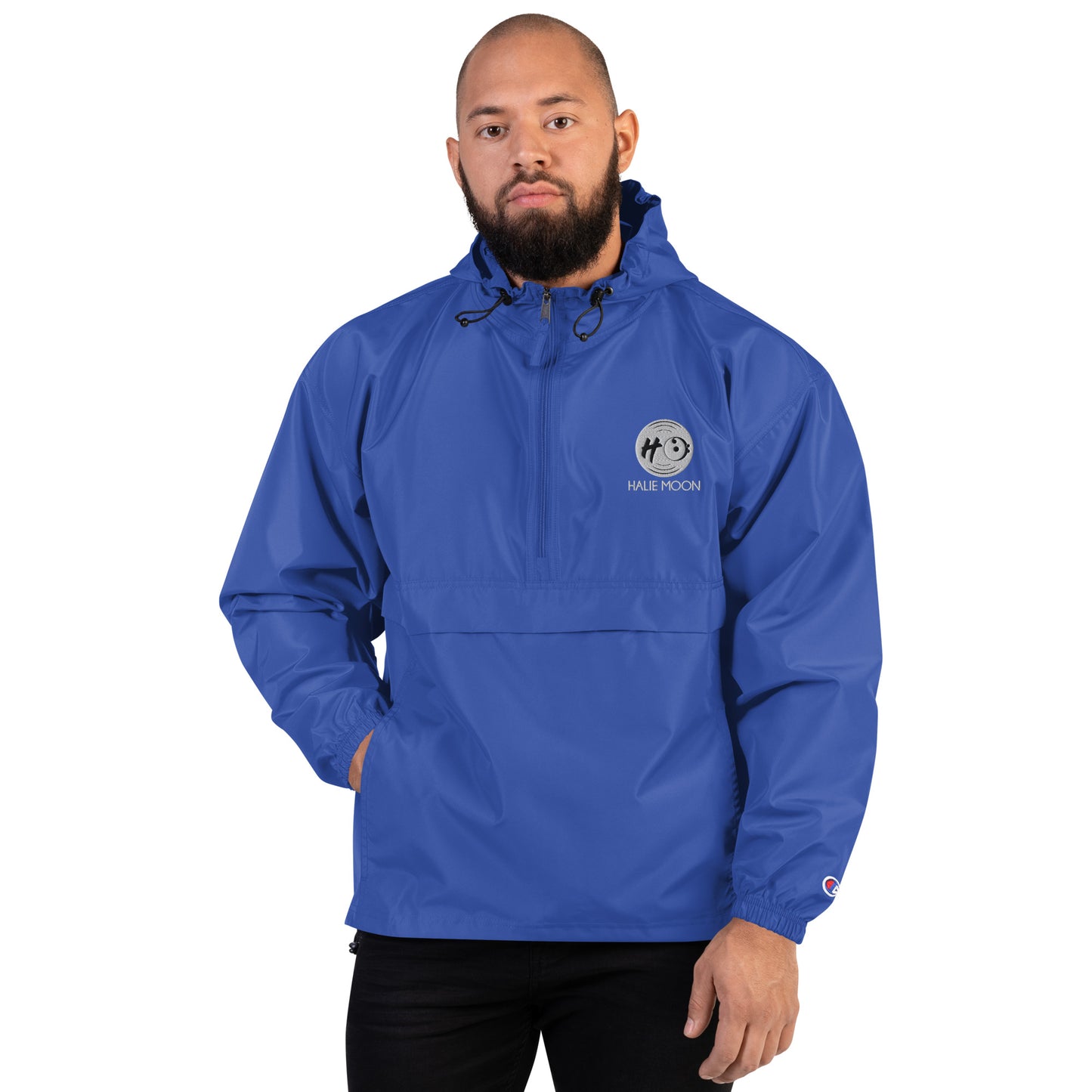 Halie Moon Embroidered Unisex Champion Packable Jacket