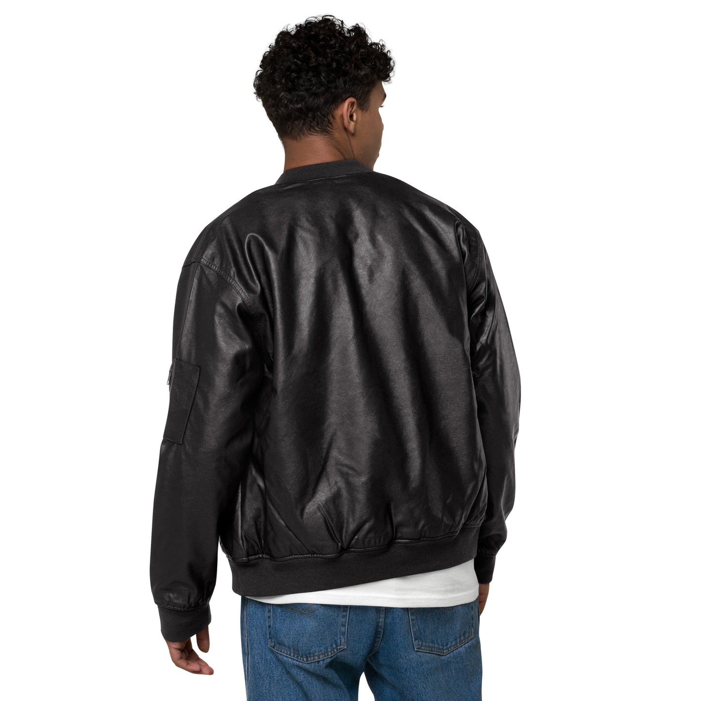 Halie Moon Leather (Vegan) Bomber Jacket