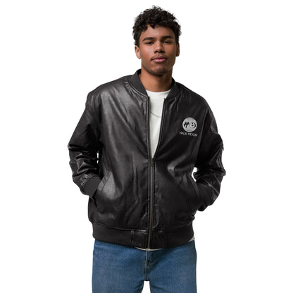 Halie Moon Leather (Vegan) Bomber Jacket