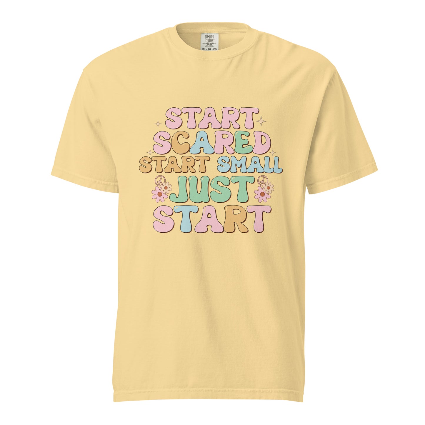 Selah's "Just Start" Affirmation, Unisex garment-dyed heavyweight t-shirt