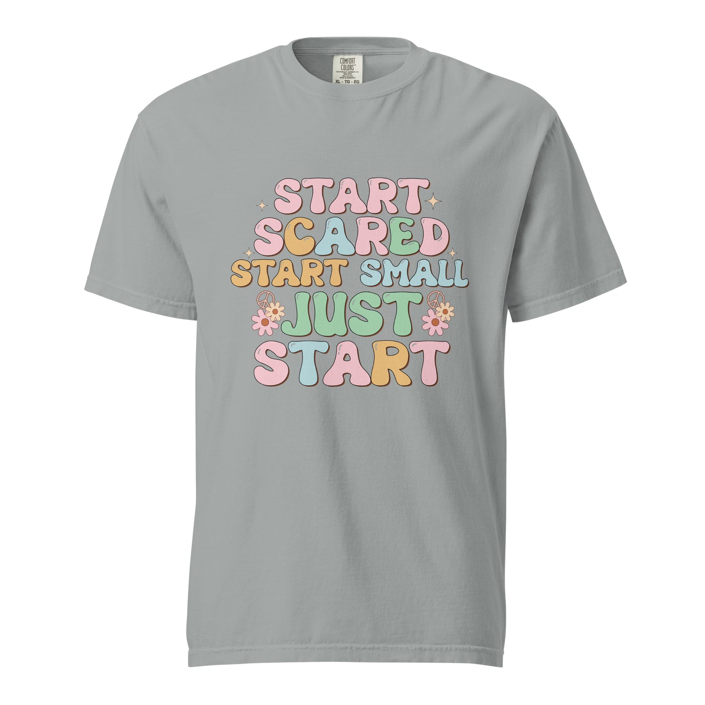 Selah's "Just Start" Affirmation, Unisex garment-dyed heavyweight t-shirt