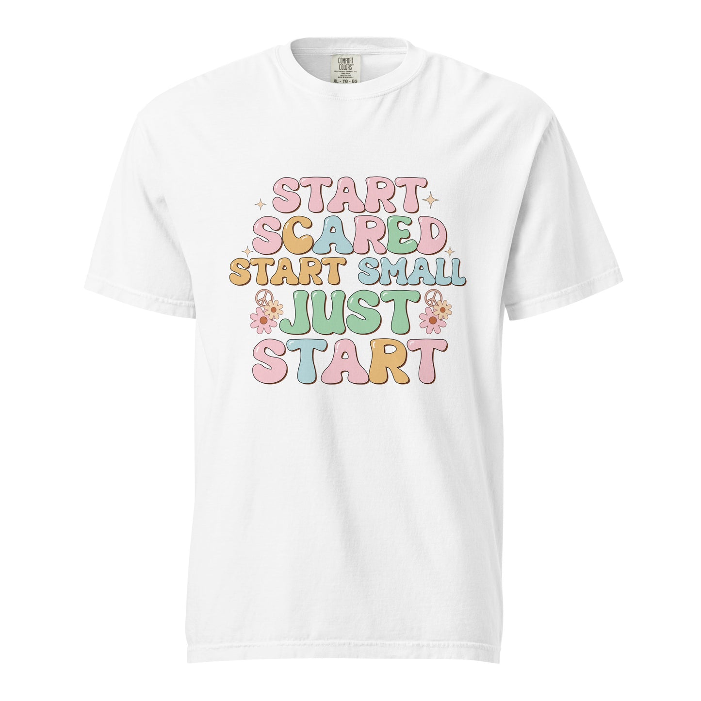 Selah's "Just Start" Affirmation, Unisex garment-dyed heavyweight t-shirt