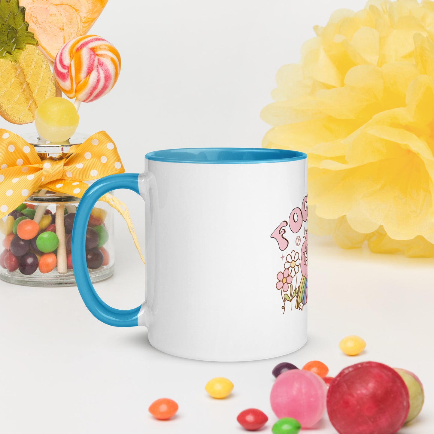 Cute "Focused" Affirmations by Selah Mug with Color Inside!