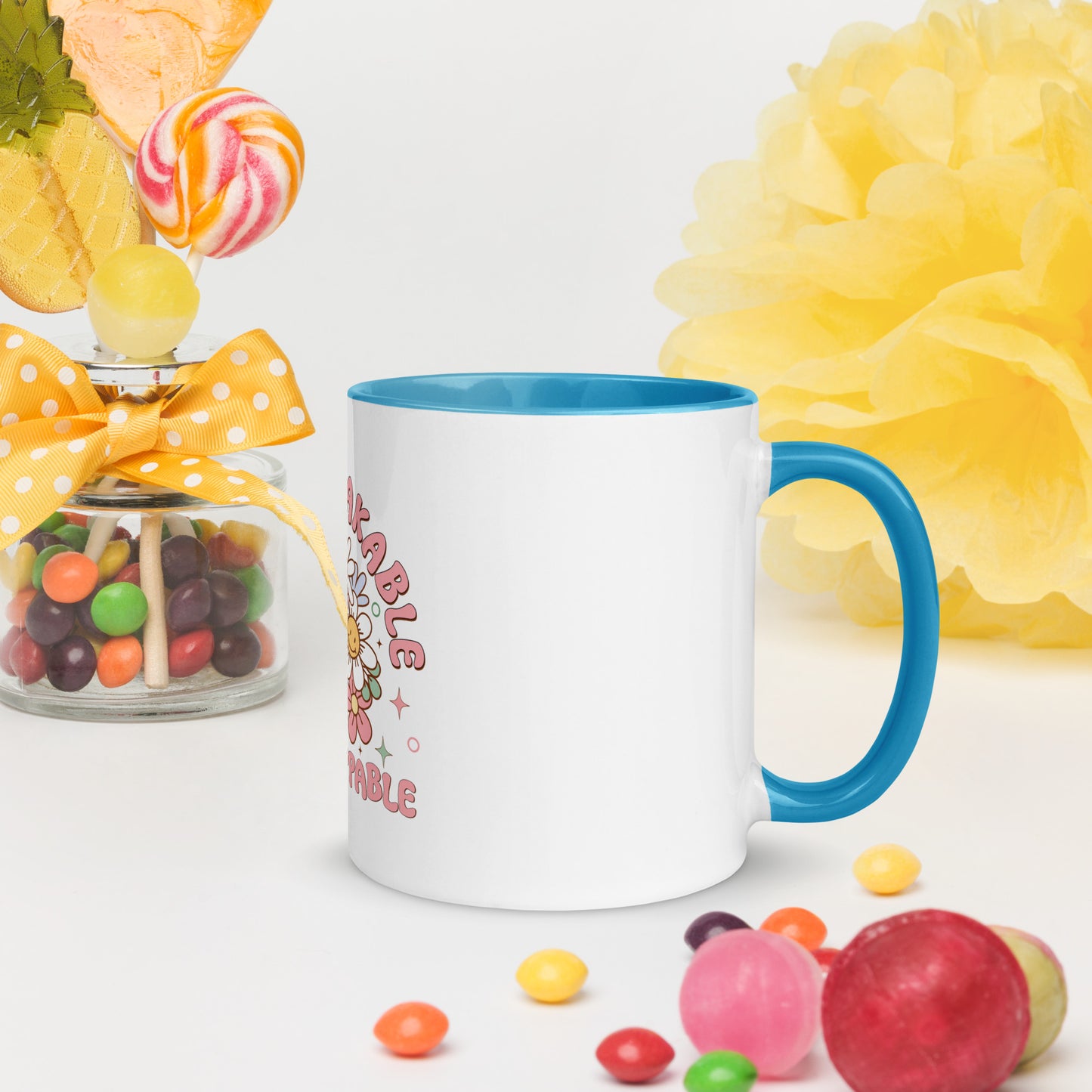 Selah's "I'm Unbreakable, I'm Unstoppable" Affirmation Mug with Color Inside!