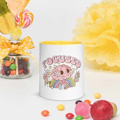 Cute "Focused" Affirmations by Selah Mug with Color Inside!