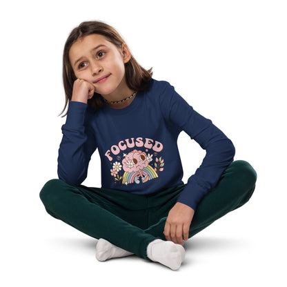 Cute "Focused" Affirmations by Selah Youth long sleeve tee