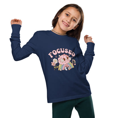 Cute "Focused" Affirmations by Selah Youth long sleeve tee