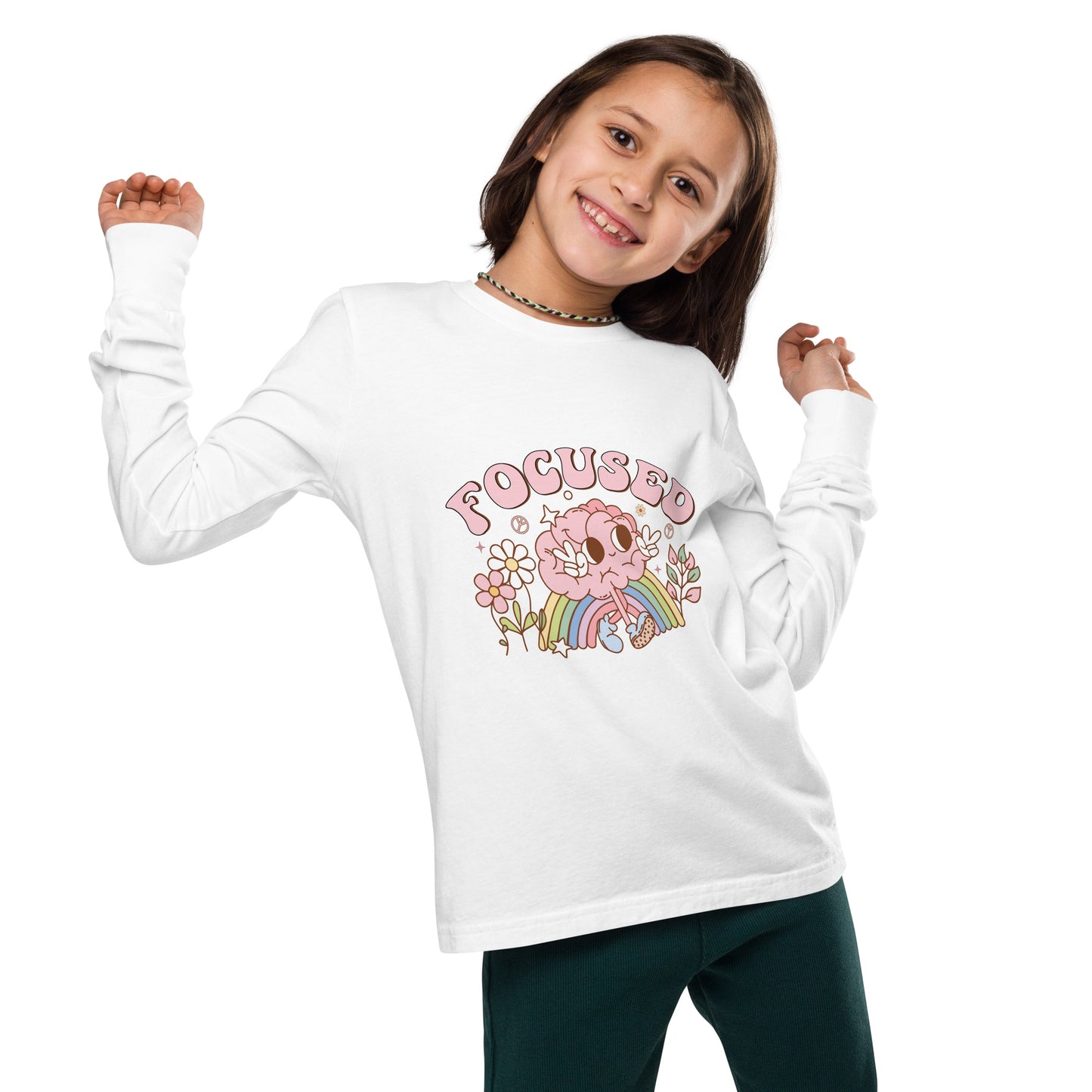 Cute "Focused" Affirmations by Selah Youth long sleeve tee